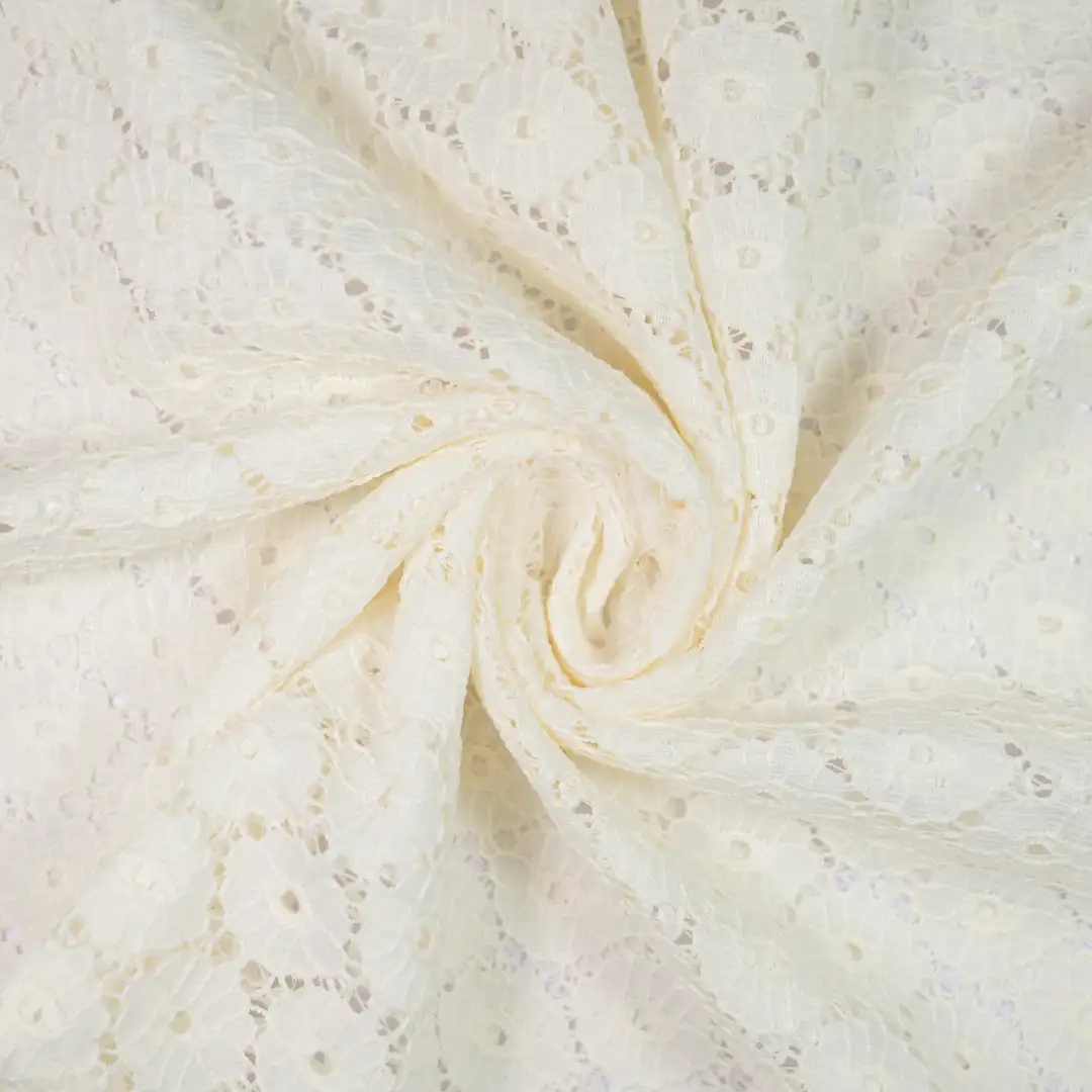 China Fabric for Gathered Strappy Mini Dress,Backless Beach Dress,Ruched Cuffs Big Collar Top Lace Knit Fabric Nylon white color buy from China wholesaler bulk order at wholesale price free worldwide shipping Alibaba