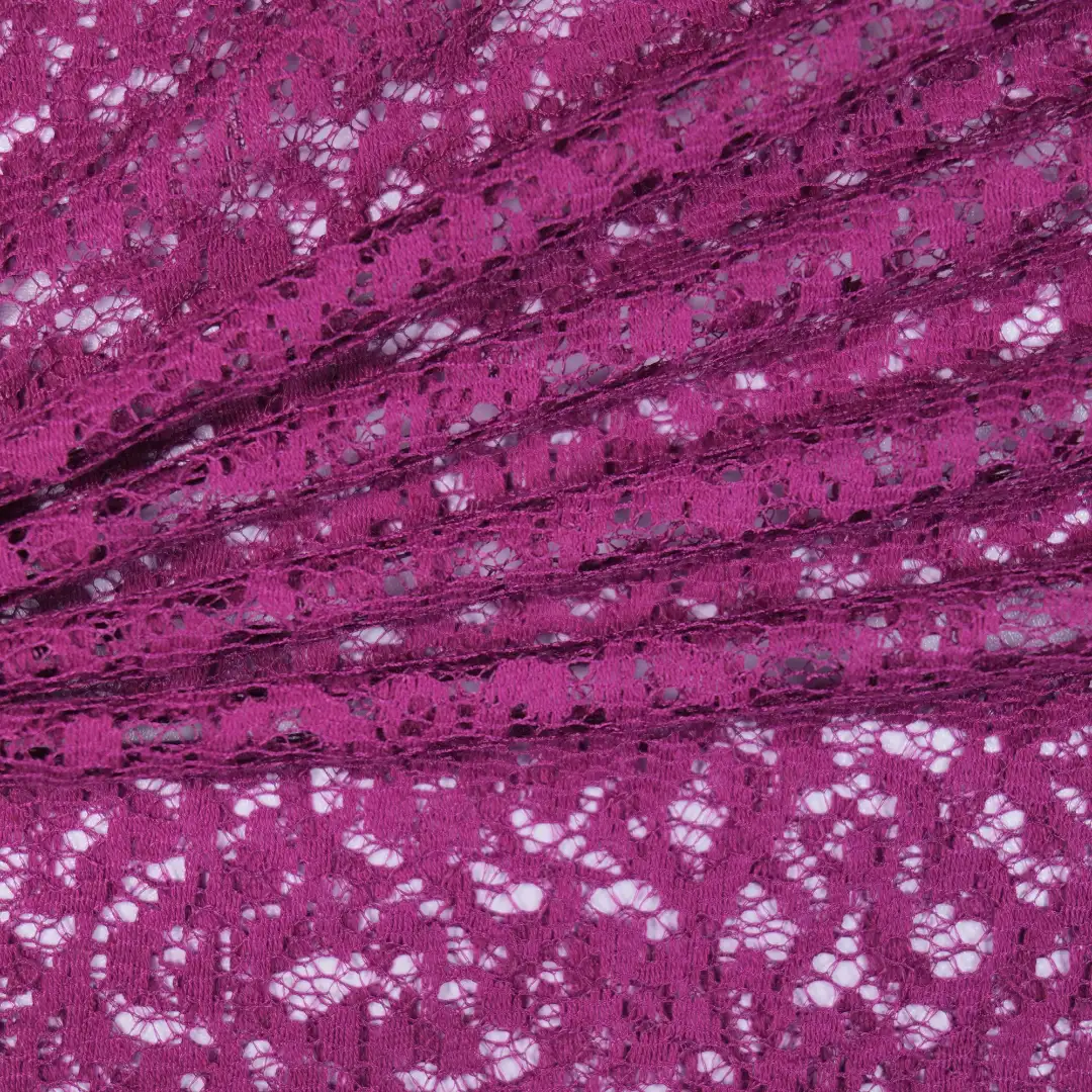 China Fabric for Backless Beach Dress,Kids Lace Trim Dress,Ladies Pleated Lace Shorts Lace Knit Fabric Polyester purple color buy from China wholesaler bulk order at wholesale price free worldwide shipping Alibaba