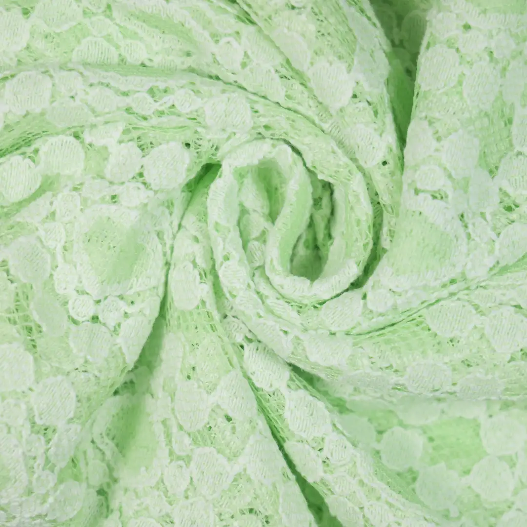 China Fabric for Backless Beach Dress,Kids Lace Trim Dress,Ladies Pleated Lace Shorts Lace Knit Fabric Cotton Nylon green color buy from China wholesaler bulk order at wholesale price free worldwide shipping Alibaba