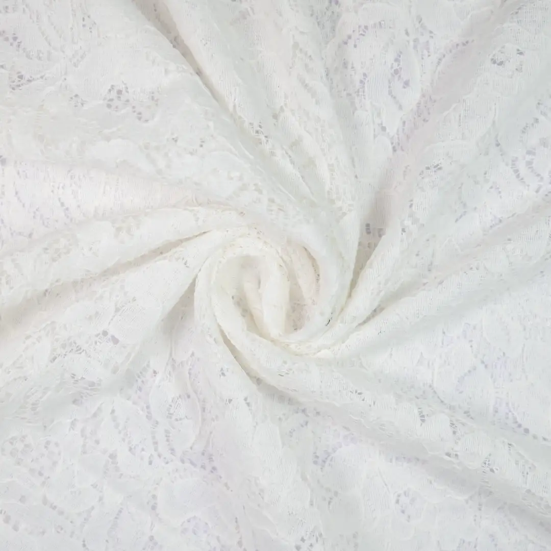 China Fabric for Backless Beach Dress,Kids Lace Trim Dress,Ladies Pleated Lace Shorts Lace Knit Fabric Nylon Cotton Rayon white color buy from China wholesaler bulk order at wholesale price free worldwide shipping Alibaba