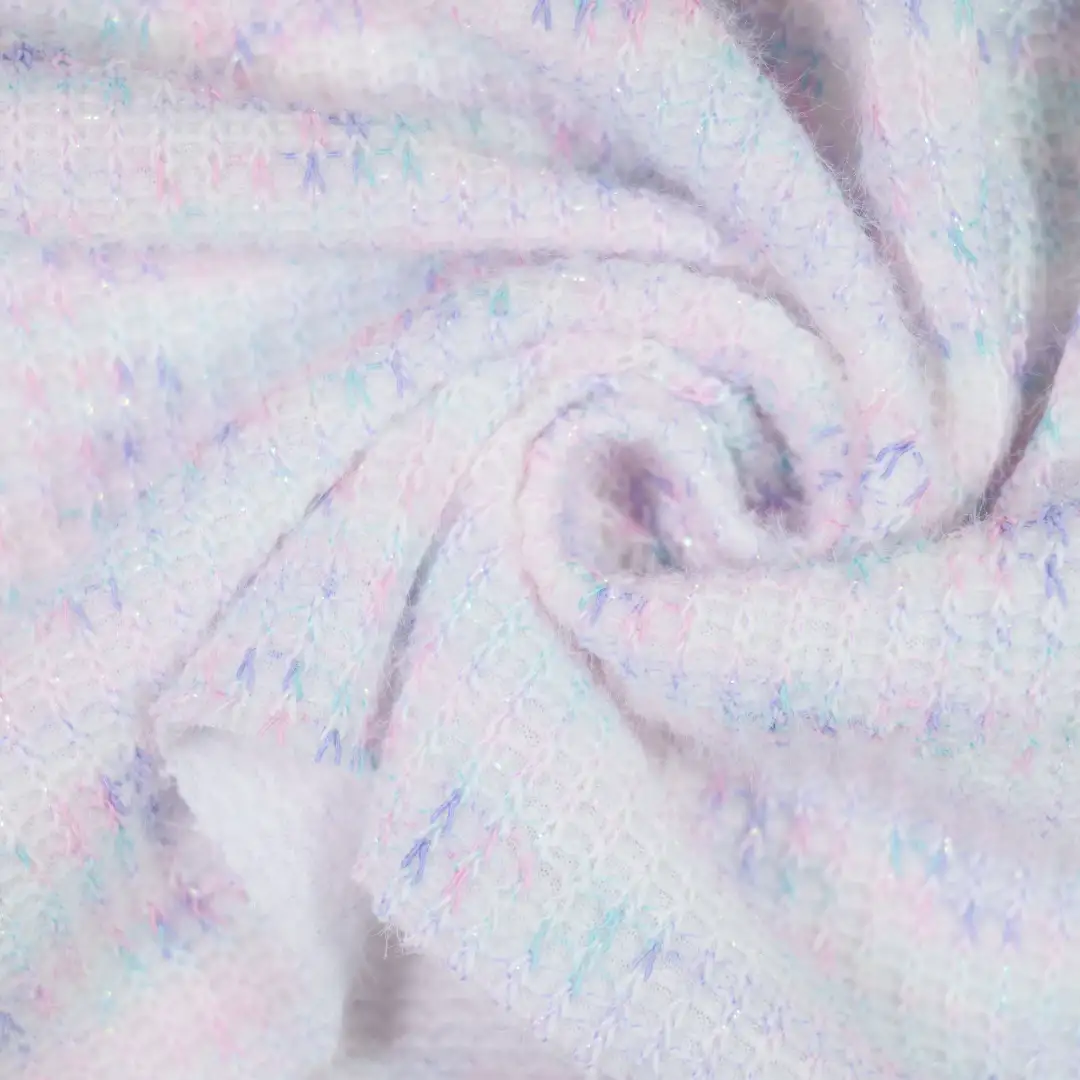 China Fabric for Open Cardigan (Sweater),Round Neck Pullover (Sweater),Crew Neck Pullover (Sweater),Crop Top Pullover (Sweater) Woolen Tweed Woolen Polyester Polyamide Purple color buy from China wholesaler bulk order at wholesale price free worldwide shipping Alibaba