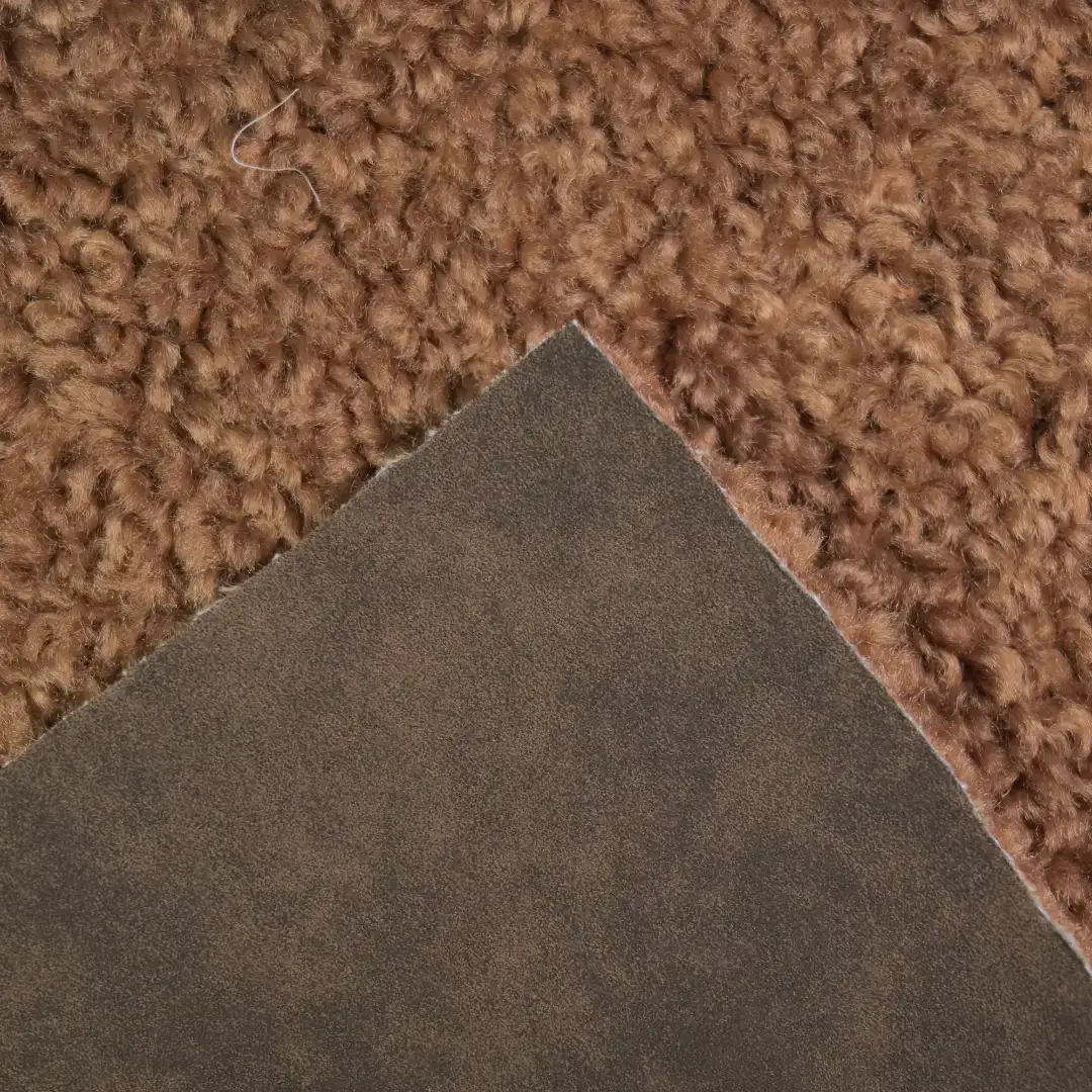 China Fabric for Jackets,Rain Coat,Open Waistcoat PU bonded sherpa Synthetic Woven Fabric Polyurethane (PU) brown color buy from China wholesaler bulk order at wholesale price free worldwide shipping Alibaba