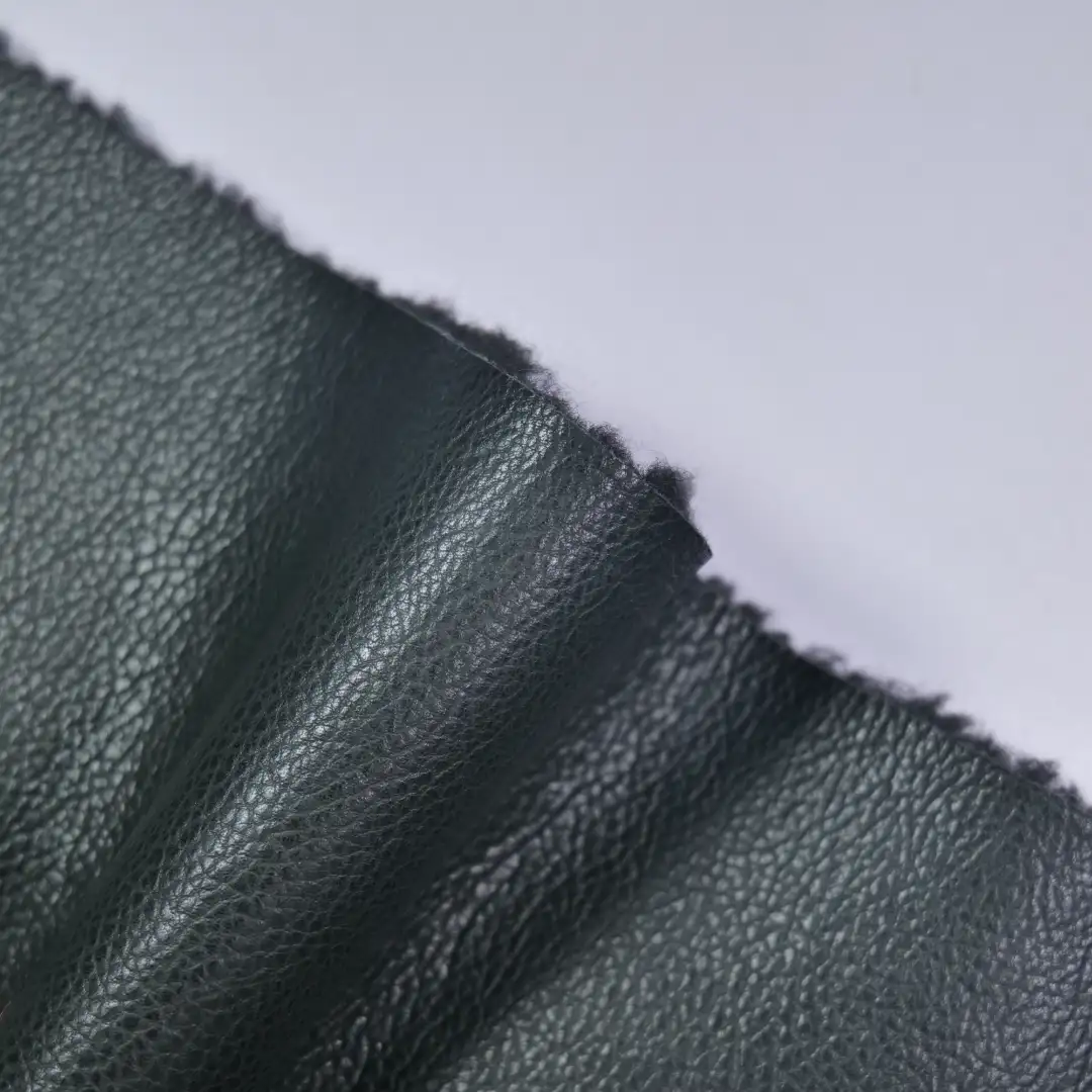 China Fabric for Jackets,Overcoat,Waist coat,Open Waistcoat PU bonded sherpa Synthetic Woven Fabric Polyurethane (PU) black color buy from China wholesaler bulk order at wholesale price free worldwide shipping Alibaba