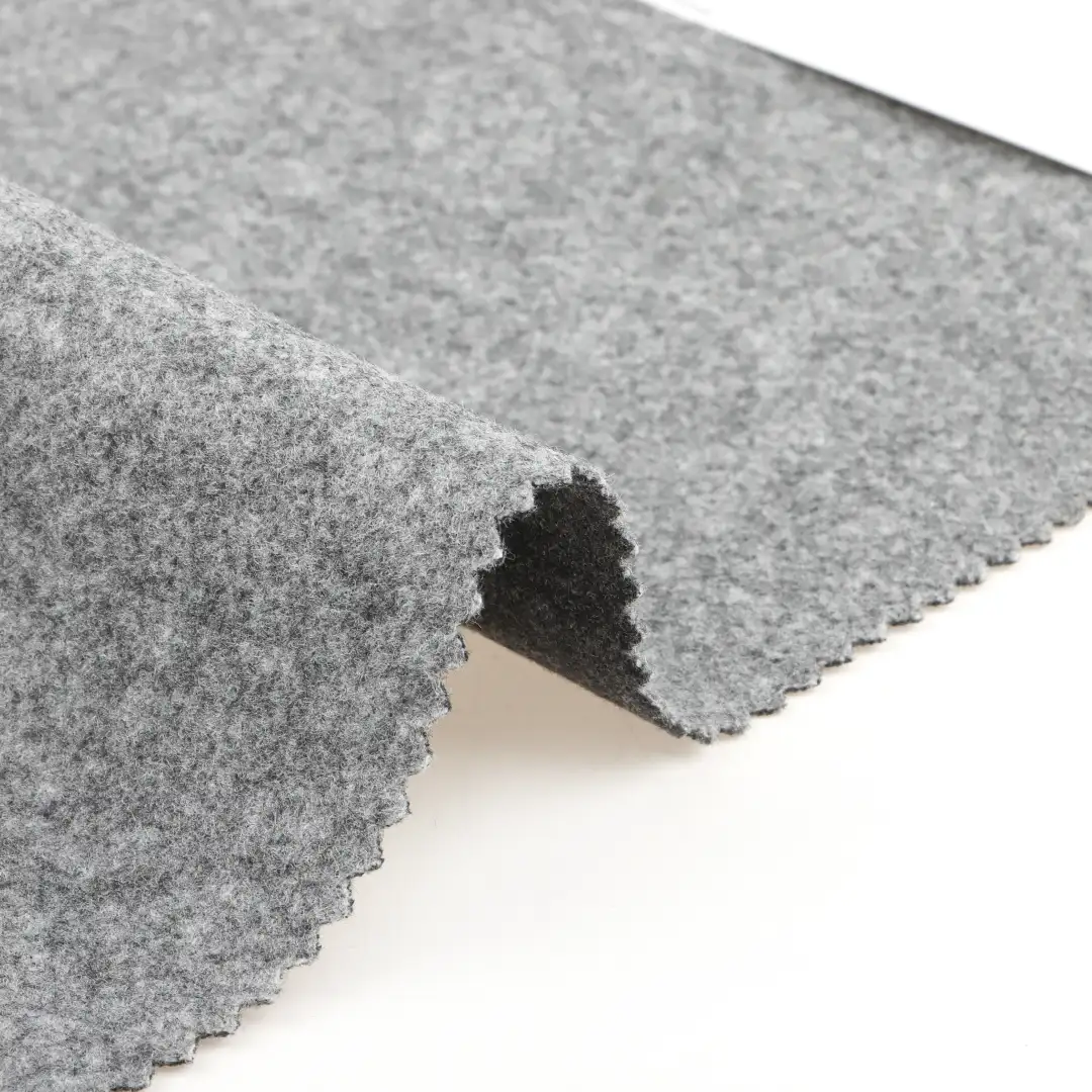 China Fabric for Skirt,Overcoat,Waist coat,Wide Leg Trousers Melton Woolen Polyester Grey color buy from China wholesaler bulk order at wholesale price free worldwide shipping Alibaba