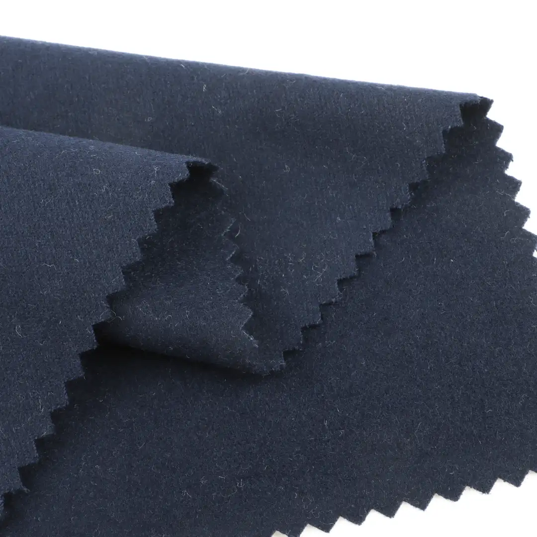 China Fabric for Padded Jacket,Overcoat,Waist coat,Wide Leg Trousers Melton Woolen Polyester Rayon Spandex Navy color buy from China wholesaler bulk order at wholesale price free worldwide shipping Alibaba