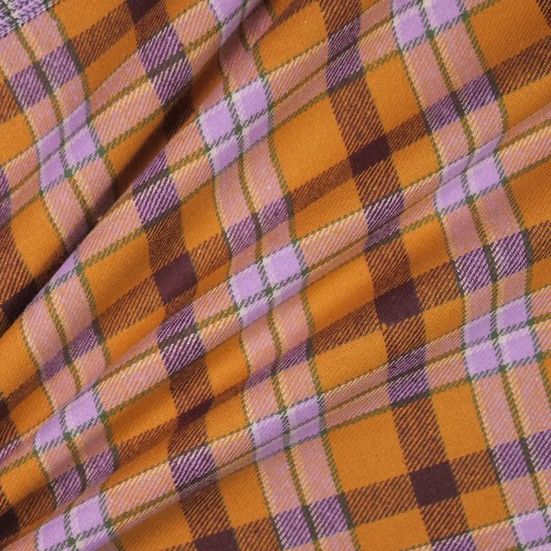 China Fabric for Shirt,Cropped V-Neck Shirt,Womens Slim Fit Shirt Yarn Dyed Check Natural Woven Fabric Cotton dark yellow-brown purple color buy from China wholesaler bulk order at wholesale price free worldwide shipping Alibaba