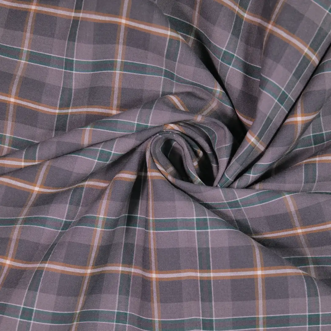 China Fabric for Shirt,Skirt,Sleeveless Waist Shirt Yarn Dyed Check Natural Woven Fabric Cotton grey-green-brown color buy from China wholesaler bulk order at wholesale price free worldwide shipping Alibaba