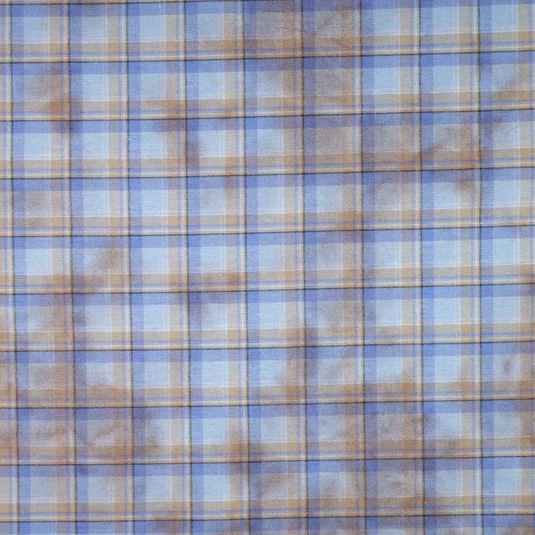 China Fabric for Shirt,Big Pockets Shirt Dress,Stand Collar Double-Breasted Shirt Yarn Dyed Check Woven Blended Fabric Cotton Rayon blue coffee color buy from China wholesaler bulk order at wholesale price free worldwide shipping Alibaba