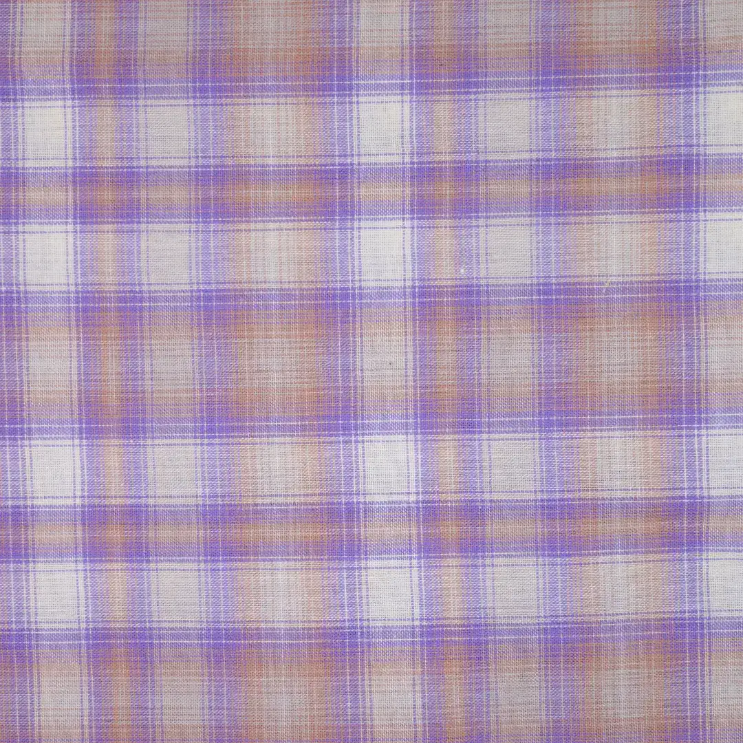 China Fabric for Shirt,Stand Collar Double-Breasted Shirt,V-Neck Short Sleeve Shirt V Yarn Dyed Check Natural Woven Fabric Cotton purple color buy from China wholesaler bulk order at wholesale price free worldwide shipping Alibaba