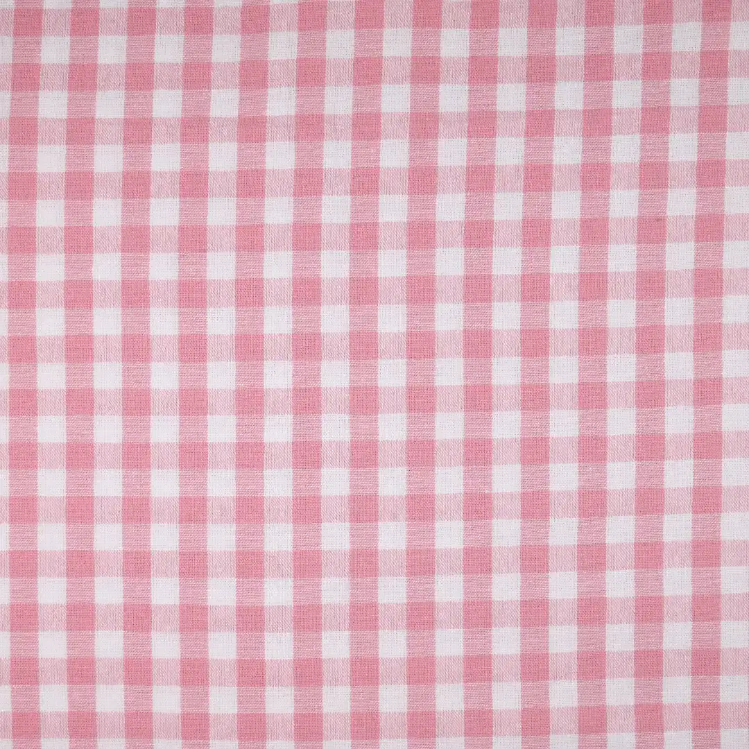 China Fabric for Shirt,Casual Long Sleeve Crop Shirt,Cropped V-Neck Shirt Yarn Dyed Check Natural Woven Fabric Cotton pink white color buy from China wholesaler bulk order at wholesale price free worldwide shipping Alibaba