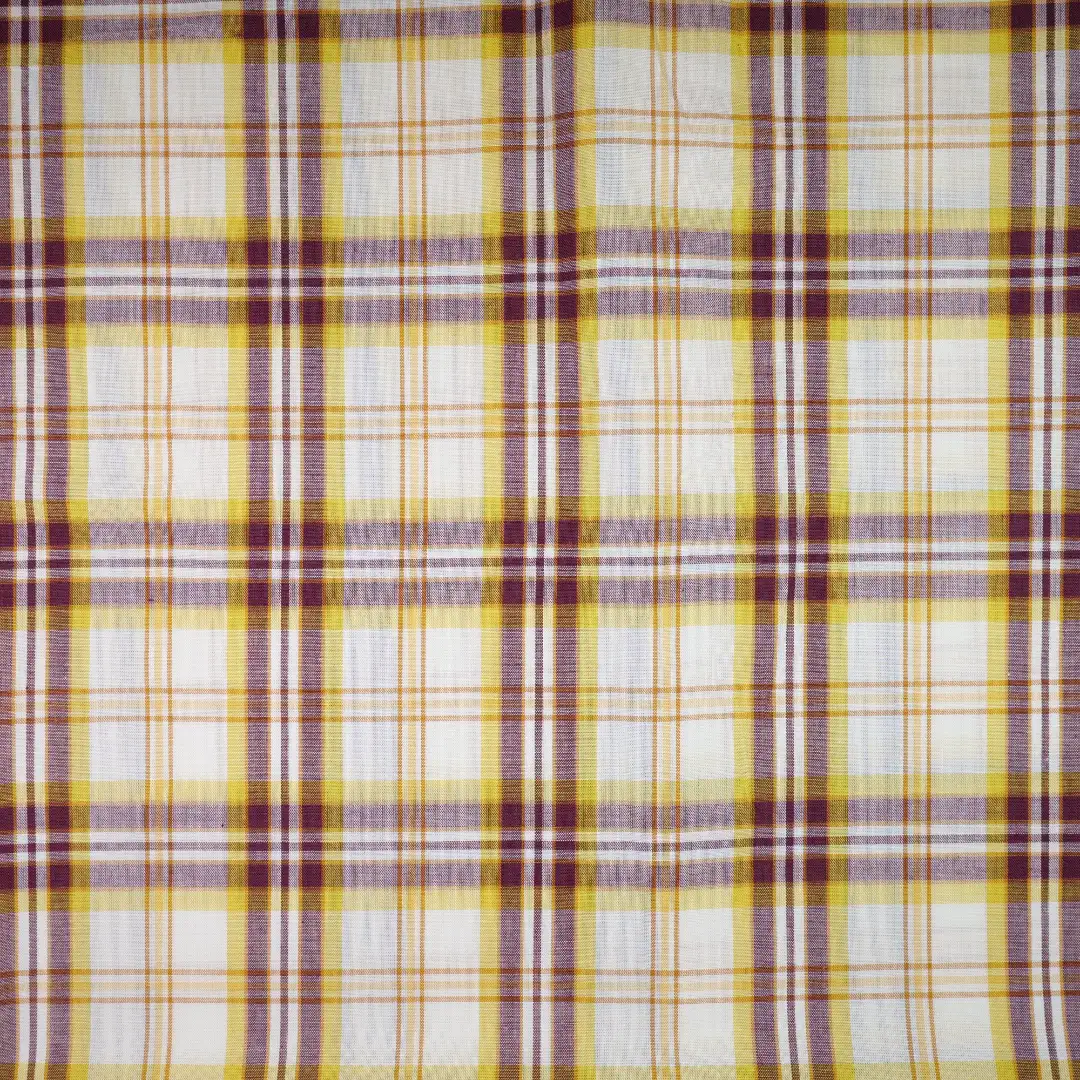China Fabric for Shirt,Casual Long Sleeve Crop Shirt,Cropped V-Neck Shirt Yarn Dyed Check Natural Woven Fabric Cotton yellow white purple color buy from China wholesaler bulk order at wholesale price free worldwide shipping Alibaba
