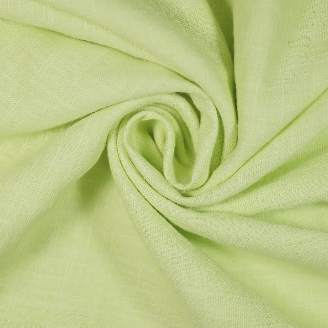 China Fabric for Shirt,Pants,T-Shirt,Tank Top,Crop Top,Shorts Linen/Rayon YD Plain Natural Woven Fabric Rayon Flax Green color buy from China wholesaler bulk order at wholesale price free worldwide shipping Alibaba