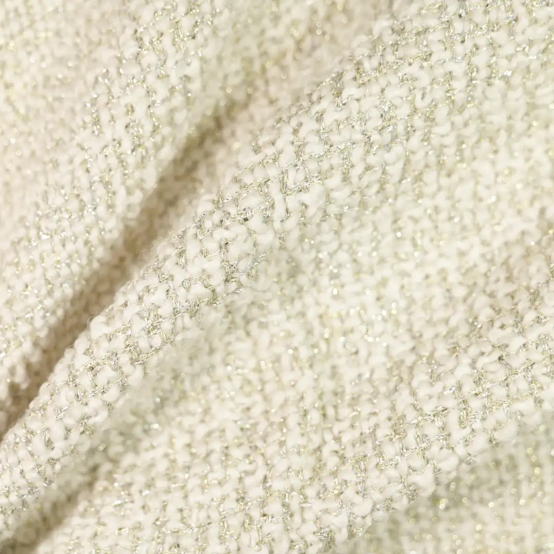 China Fabric for Hoodie  (Sweater),Dresses (Cardigan Open) (Sweater),Kids Crew-Neck Cardigan (Sweater) Chanel-Style Fabric Woolen Wool Polyester white color buy from China wholesaler bulk order at wholesale price free worldwide shipping Alibaba