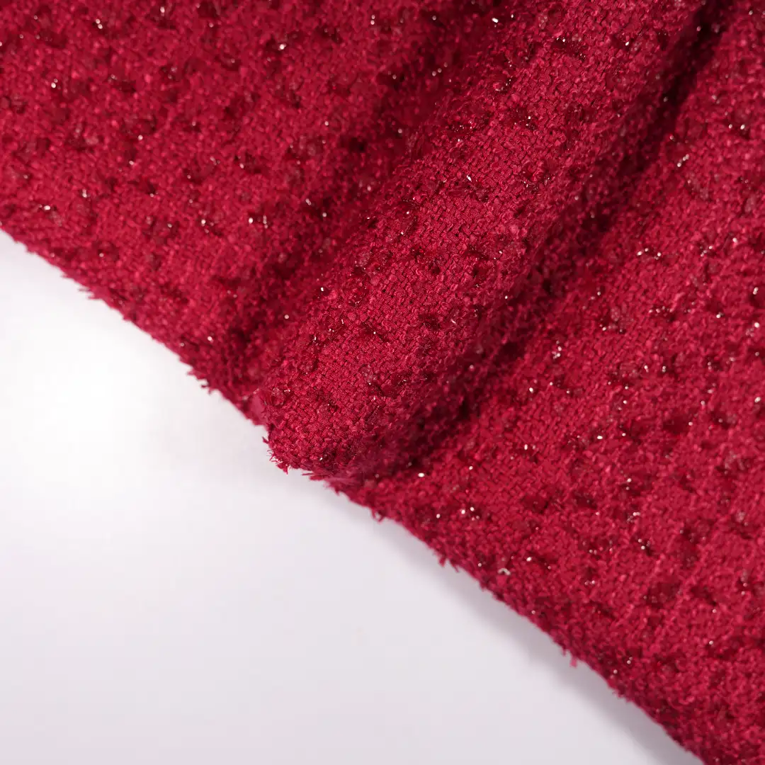 China Fabric for Skirt,Strap Midi Dress Chanel-Style Fabric Woolen Polyester Sequin pink color buy from China wholesaler bulk order at wholesale price free worldwide shipping Alibaba