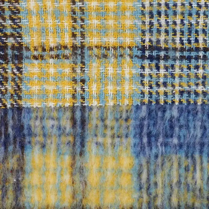 China Fabric for Jackets,Blazer,Overcoat Yarn Dyed Check Synthetic Woven Fabric Polyester BLUE color buy from China wholesaler bulk order at wholesale price free worldwide shipping Alibaba