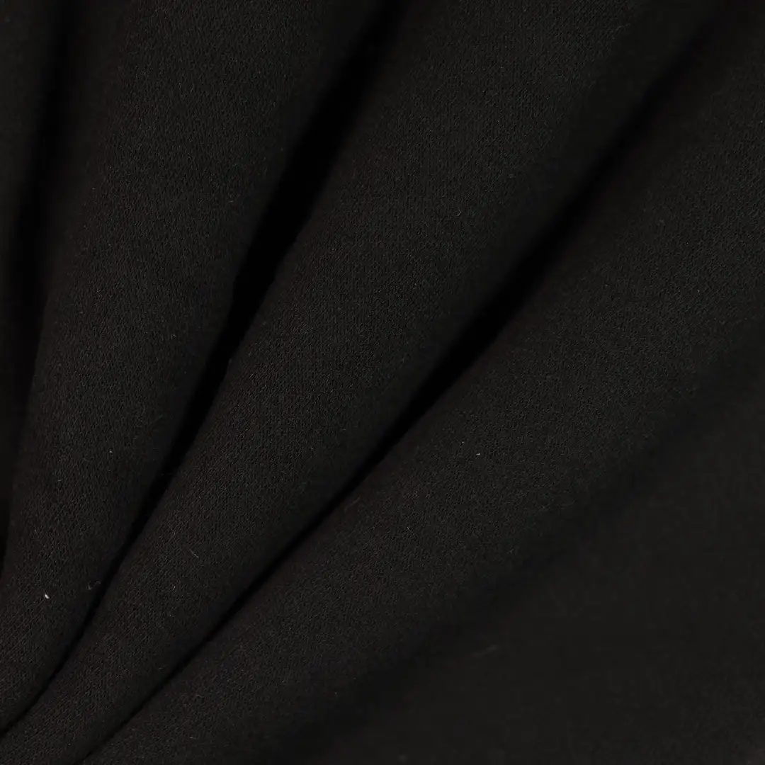 China Fabric for Jackets,Hoodie,Open Waistcoat Fleece Knit Fabric Cotton Polyester BLACK color buy from China wholesaler bulk order at wholesale price free worldwide shipping Alibaba