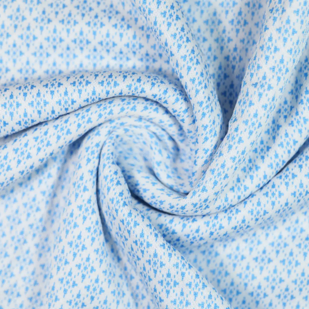 China Fabric for T-Shirt,Skirt,Backless Beach Dress Jacquard Knit Fabric Polyester blue color buy from China wholesaler bulk order at wholesale price free worldwide shipping Alibaba