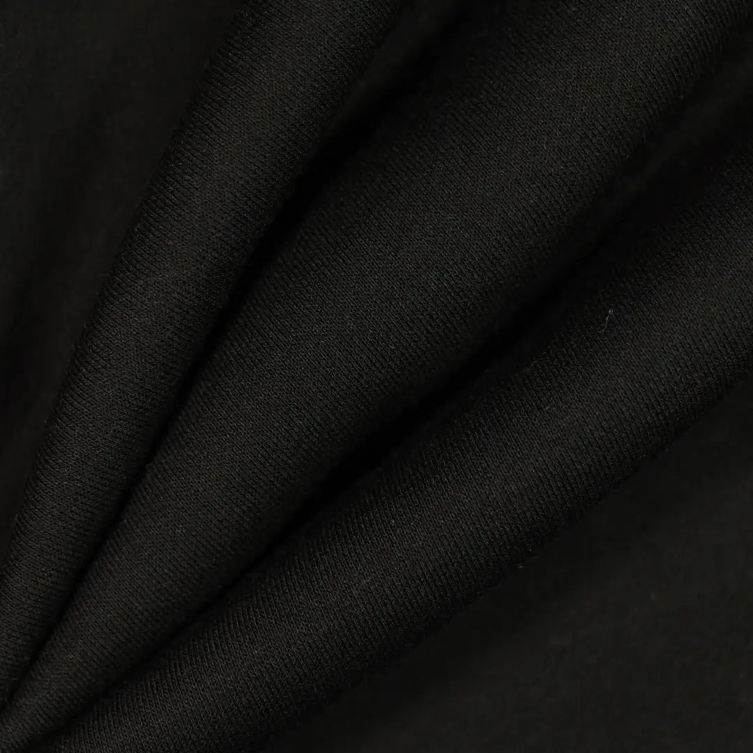 China Fabric for Jackets,Hoodie,Flare Leggings,Kids Cloak Style Short Coat Fleece Knit Fabric Polyester Cotton BLACK color buy from China wholesaler bulk order at wholesale price free worldwide shipping Alibaba