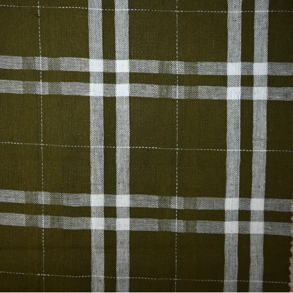 India Fabric for Shirt Cotton Plain Natural Woven Fabric COTTON LINEN Check color buy from India wholesaler bulk order at wholesale price free worldwide shipping Alibaba