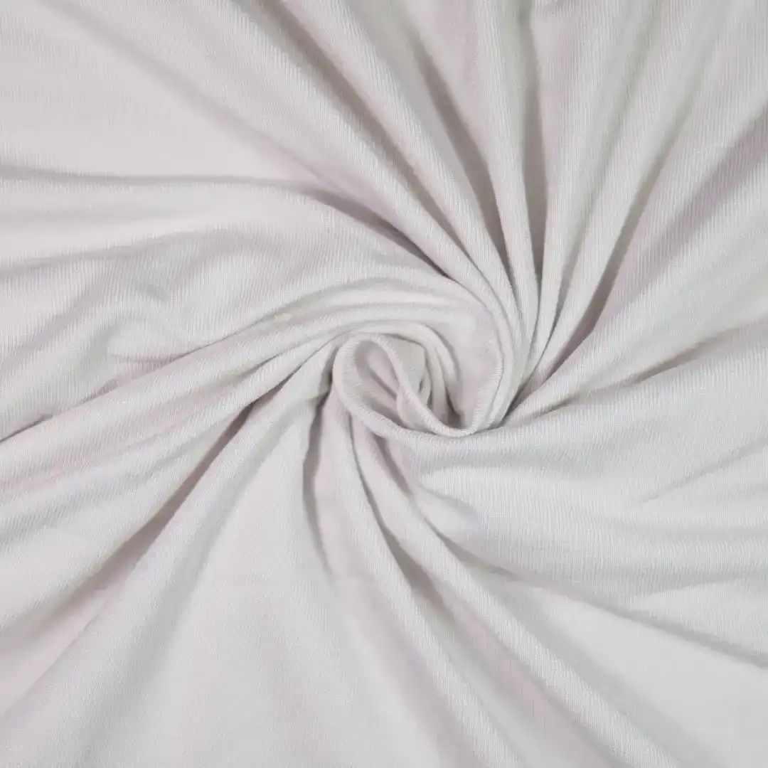 China Fabric for T-Shirt Single Jersey Knit Fabric Bamboo Elastane white color buy from China wholesaler bulk order at wholesale price free worldwide shipping Alibaba