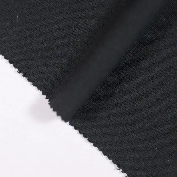 China Fabric for Pants,Jackets,Hoodie,Sweatshirt French Terry Knit Fabric Viscose Elastane (LYCRA®) black color buy from China wholesaler bulk order at wholesale price free worldwide shipping Alibaba