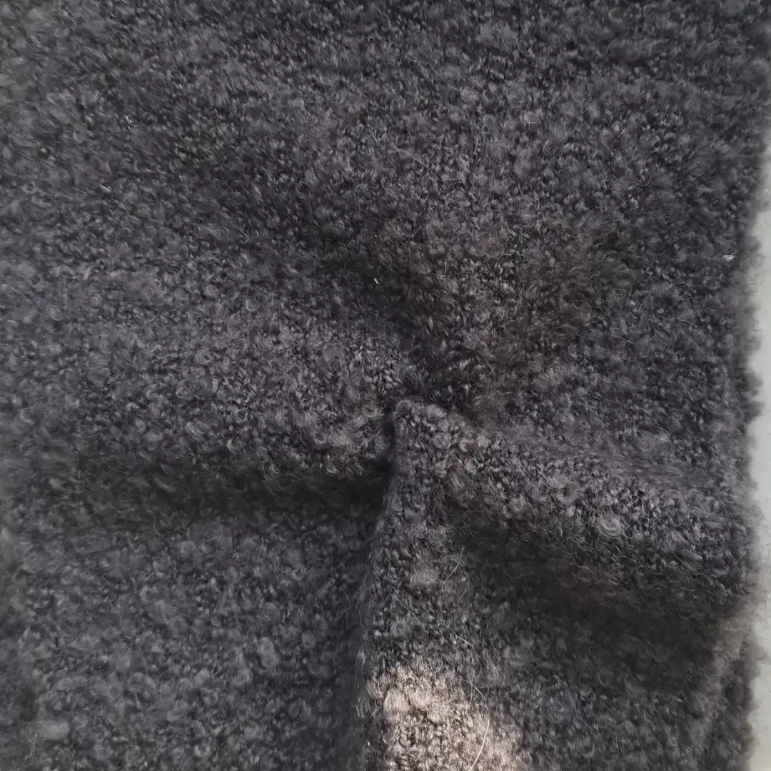 China Yarn for Open Cardigan (Sweater),Full-Zipper Cardigan (Sweater),Round Neck Pullover (Sweater),Roll Neck Jumper (Sweater) Boucle Yarn Fancy Yarn Recycled Polyester Acrylic Polyester Wool Spandex Dark Grey color buy from China wholesaler bulk order at wholesale price free worldwide shipping Alibaba