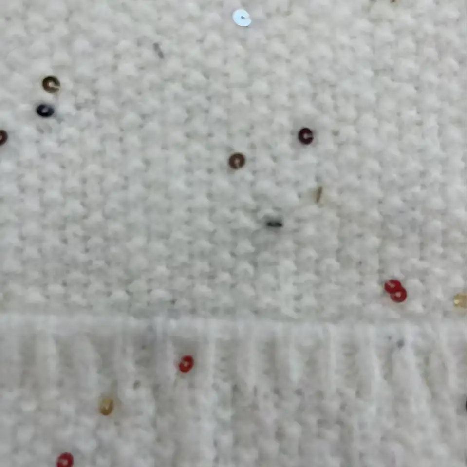 China Yarn for Round Neck Pullover (Sweater),Hoodie  (Sweater),Skirt (Sweater),Asymmetric Cardigan (Sweater) Mossy Yarn Fancy Yarn Polyamide Acrylic Polyester Wool Sequin WHITE+SPARKLING color buy from China wholesaler bulk order at wholesale price free worldwide shipping Alibaba