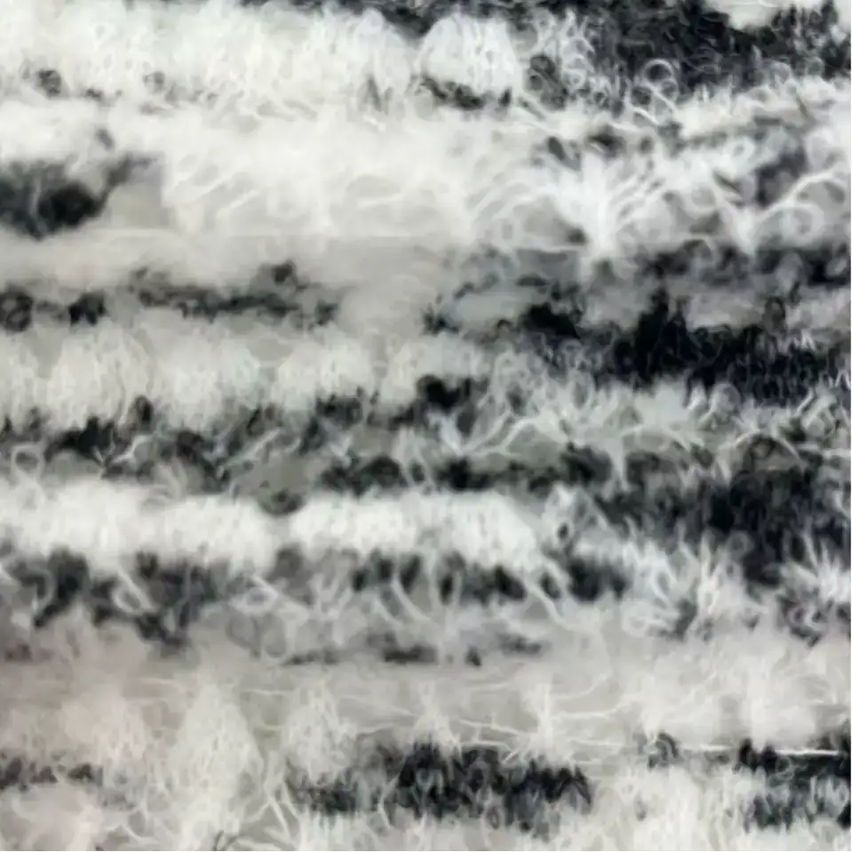 China Yarn for Ladies Vest (Sweater),U-Neck Cardigan (Sweater),Kids Ruffled Edge Jumper (Sweater) Boucle Yarn Fancy Yarn Polyester Nylon Acrylic Wool White+BLACK color buy from China wholesaler bulk order at wholesale price free worldwide shipping Alibaba