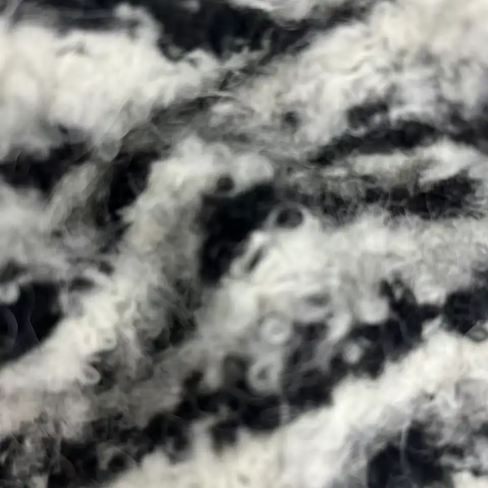 China Yarn for Open Cardigan (Sweater),Half-Zipper Cardigan (Sweater),Round Neck Pullover (Sweater) Boucle Yarn Fancy Yarn Recycled Polyester Polyester Acrylic Wool Alpaca Elastane White+BLACK color buy from China wholesaler bulk order at wholesale price free worldwide shipping Alibaba