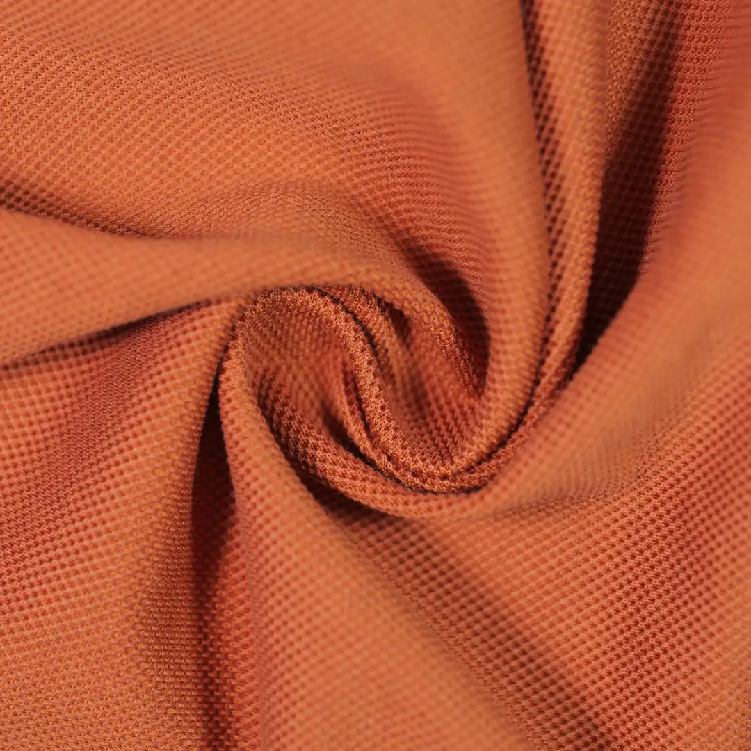 China Fabric for T-Shirt,Polo Shirt,Loungewear Pique Knit Fabric Polyester Cotton Lyocell Silk brown color buy from China wholesaler bulk order at wholesale price free worldwide shipping Alibaba