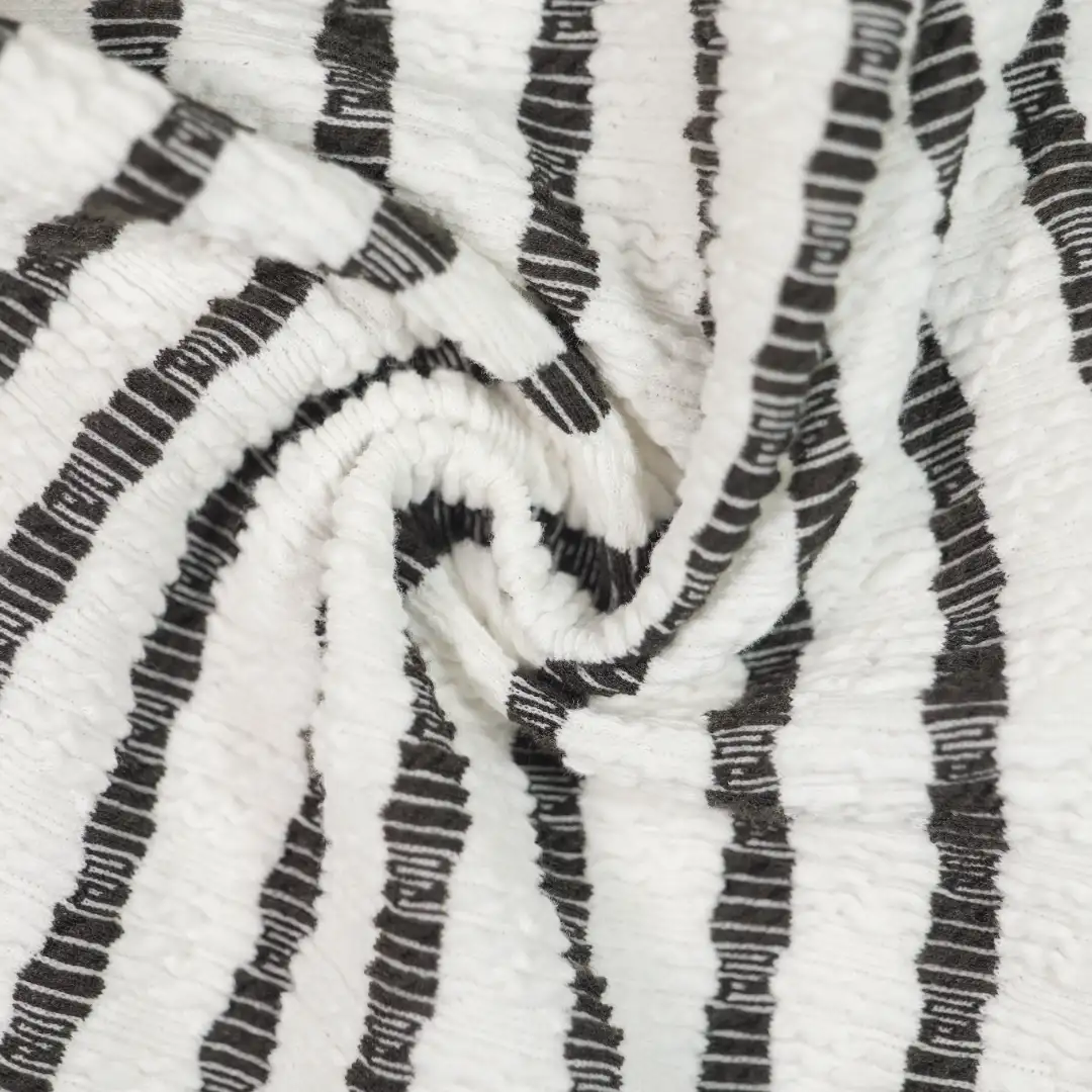 China Fabric for T-Shirt,Polo Shirt,Sleeveless Sundress,Puff Sleeve Ruched Dress Jacquard Knit Fabric Cotton Polyester Spandex white&black color buy from China wholesaler bulk order at wholesale price free worldwide shipping Alibaba