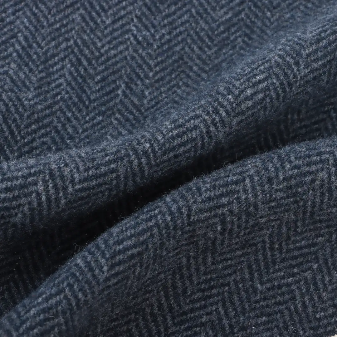 China Fabric for Jackets,Trench Coat,Overcoat Woolen Herringbone Woolen Polyester NAVY color buy from China wholesaler bulk order at wholesale price free worldwide shipping Alibaba