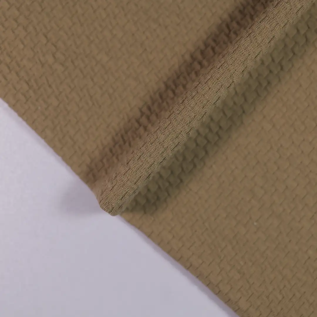 China Fabric for Ladies Vest (Sweater),Womens Crew-Neck Layer Top Jacquard Knit Fabric Cotton Polyester Spandex coffee color buy from China wholesaler bulk order at wholesale price free worldwide shipping Alibaba