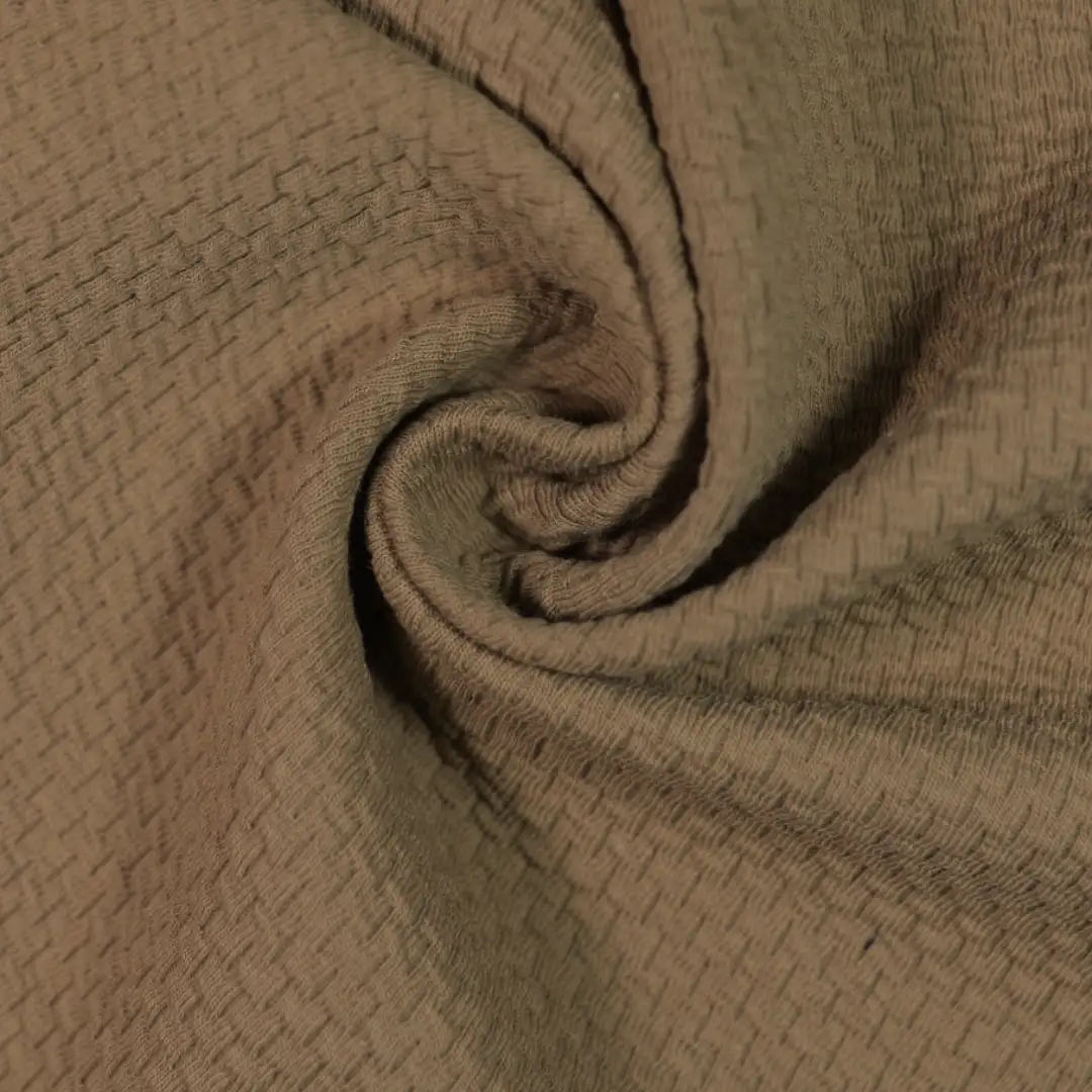 China Fabric for Ladies Vest (Sweater),Womens Crew-Neck Layer Top Jacquard Knit Fabric Cotton Polyester Spandex coffee color buy from China wholesaler bulk order at wholesale price free worldwide shipping Alibaba