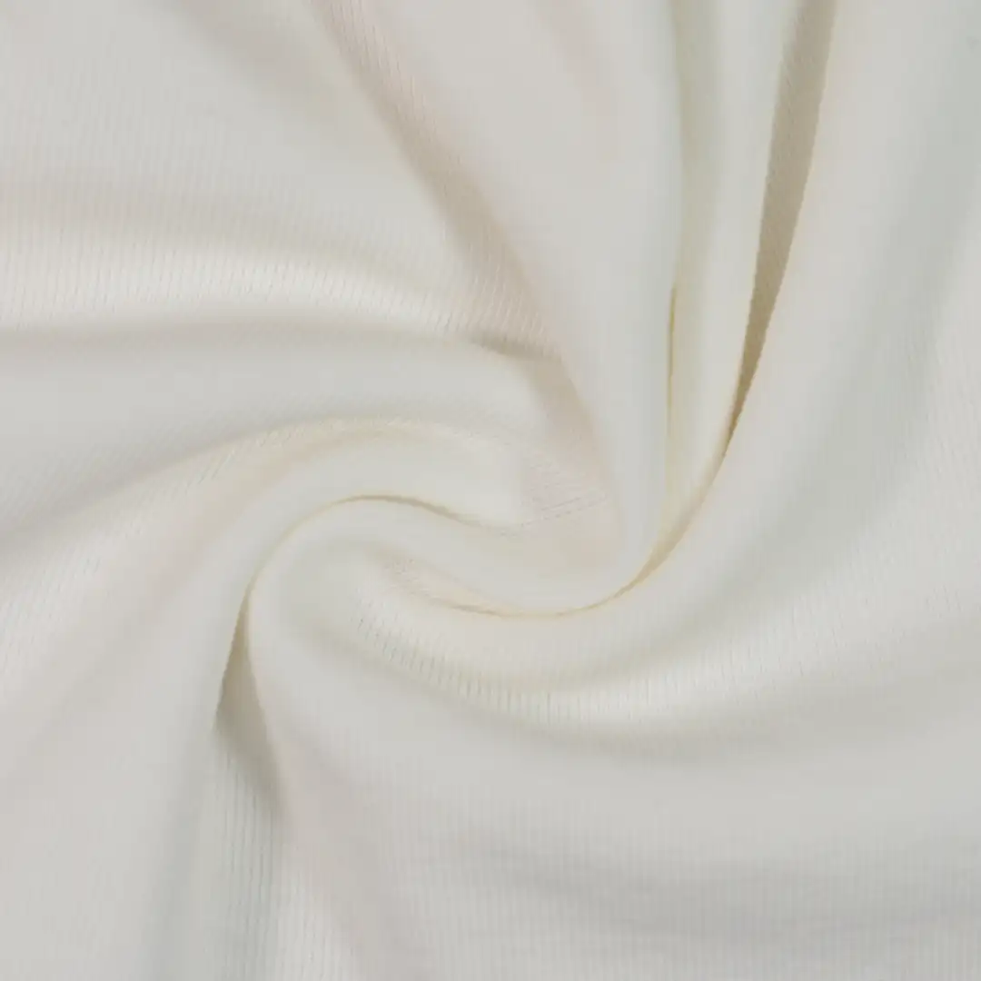 China Fabric for T-Shirt,Strap Midi Dress,Long Sleeve Base Layer Top Rib Knit Fabric Tencel Cotton Spandex white color buy from China wholesaler bulk order at wholesale price free worldwide shipping Alibaba