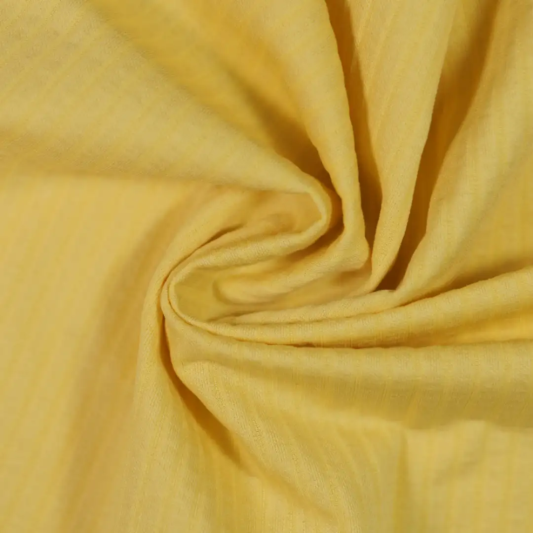 China Fabric for T-Shirt,Skirt,Puffball Strappy Dress,Tank Wrap Midi Dress Rib Knit Fabric Cotton Polyester yellow color buy from China wholesaler bulk order at wholesale price free worldwide shipping Alibaba