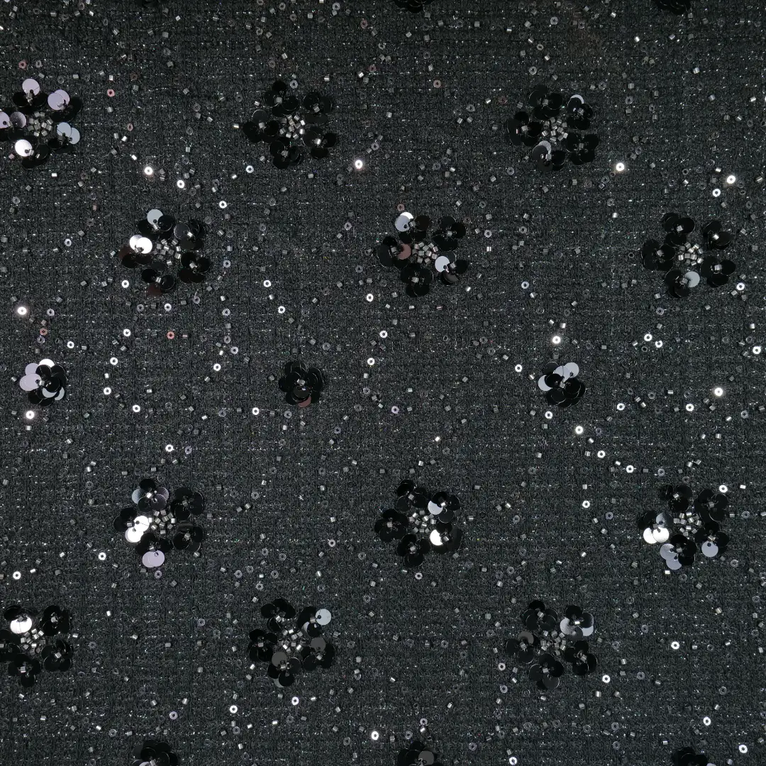 China Fabric for Pants,Jackets,Skirt Chanel-Style Fabric Woolen Polyester Wool Spandex Lurex Black color buy from China wholesaler bulk order at wholesale price free worldwide shipping Alibaba