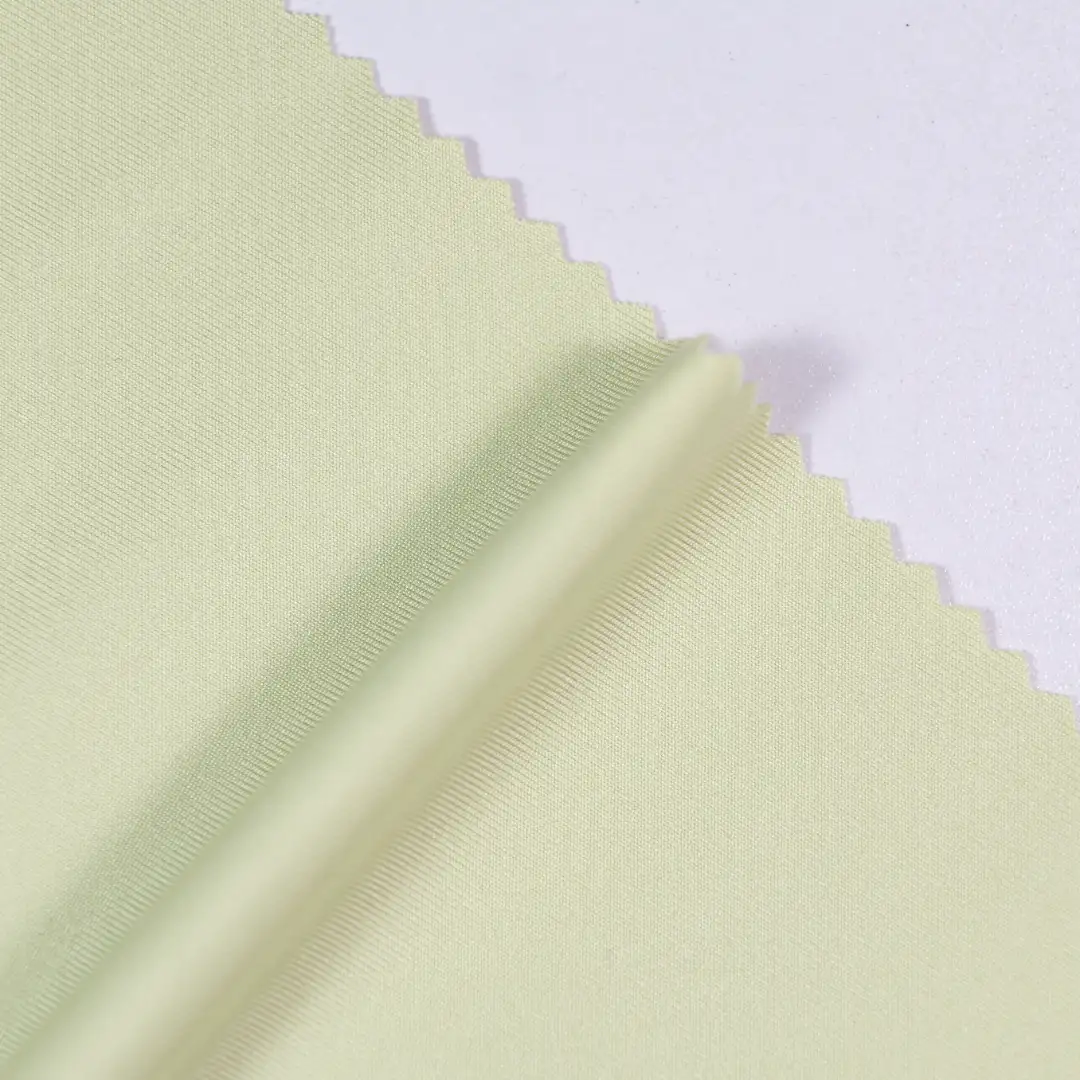 China Fabric for T-Shirt,Skirt,Backless Beach Dress Four-way Stretch (Bi-Stretch) Knit Fabric Polyester Spandex light green color buy from China wholesaler bulk order at wholesale price free worldwide shipping Alibaba