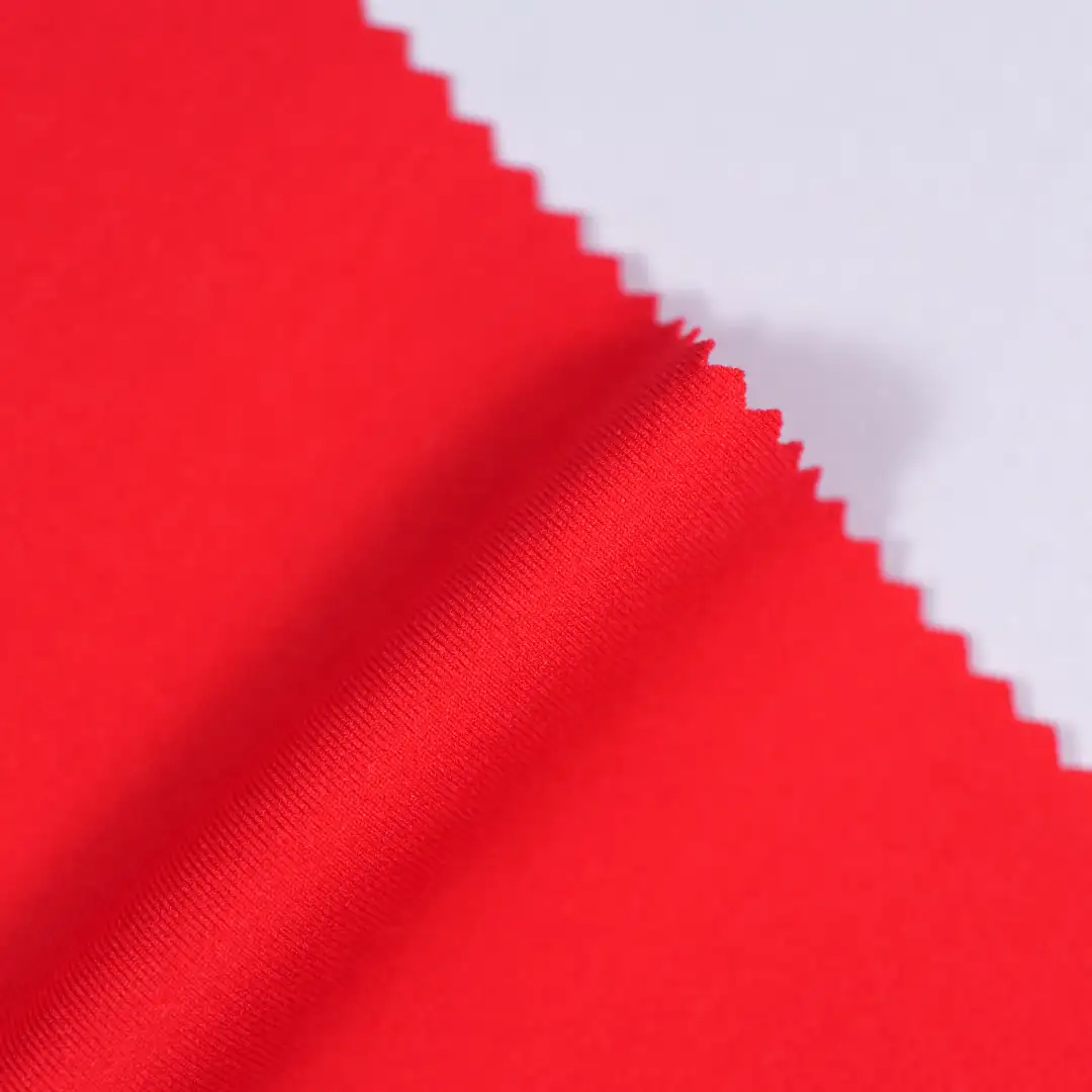 China Fabric for T-Shirt,Skirt,Backless Beach Dress Four-way Stretch (Bi-Stretch) Knit Fabric PET red color buy from China wholesaler bulk order at wholesale price free worldwide shipping Alibaba