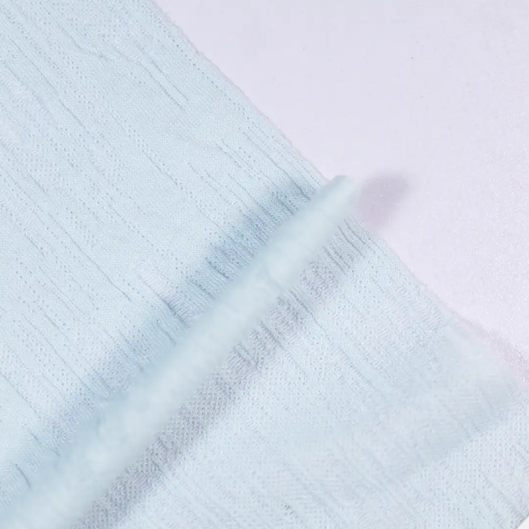 China Fabric for Skirt,Over Shirt,Backless Beach Dress Crepe Knit Fabric Polyester Nylon BLUE color buy from China wholesaler bulk order at wholesale price free worldwide shipping Alibaba