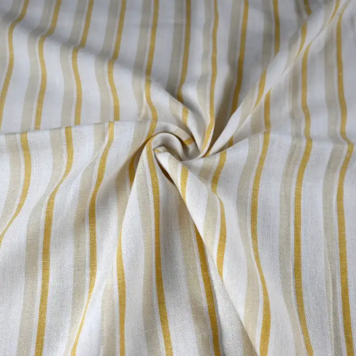 India Fabric for Shirt Cotton Plain Natural Woven Fabric LINEN LYOCELL YELLOW / WHITE color buy from India wholesaler bulk order at wholesale price free worldwide shipping Alibaba