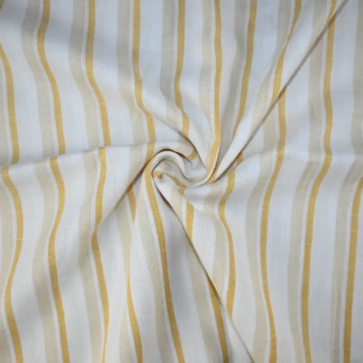 India Fabric for Shirt Cotton Plain Natural Woven Fabric LINEN LYOCELL YELLOW / WHITE color buy from India wholesaler bulk order at wholesale price free worldwide shipping Alibaba