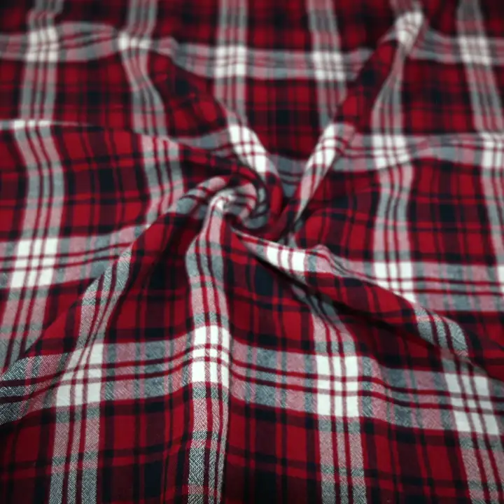 India Fabric for Shirt Cotton Plain Natural Woven Fabric VISCOSE RED / WHITE color buy from India wholesaler bulk order at wholesale price free worldwide shipping Alibaba
