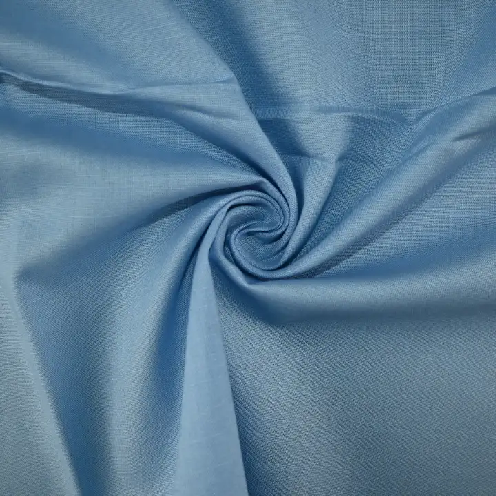 India Fabric for Shirt Cotton Plain Natural Woven Fabric COTTON BLUE color buy from India wholesaler bulk order at wholesale price free worldwide shipping Alibaba