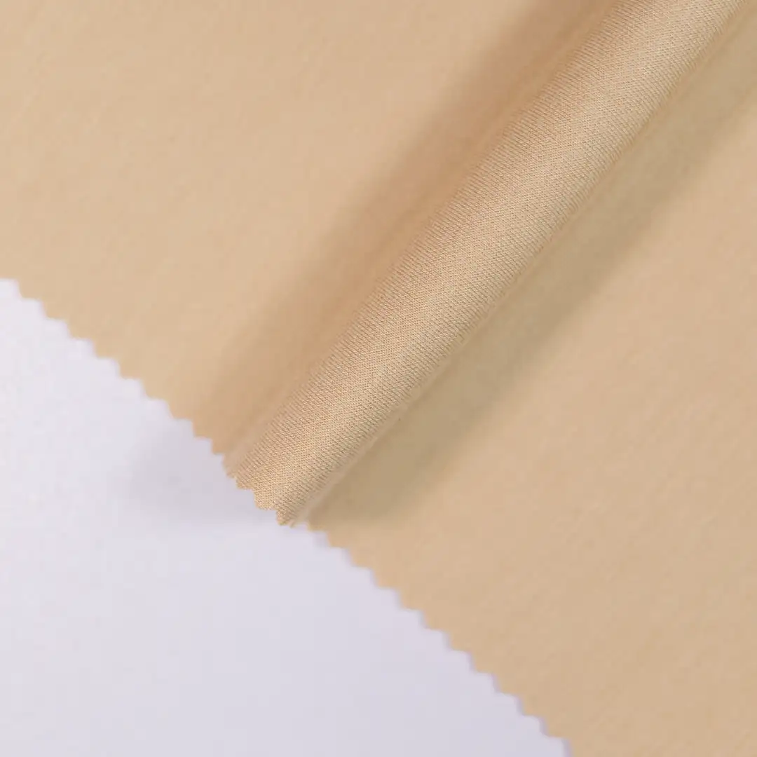 China Fabric for Loungewear Interlock Knit Fabric Rayon Polyester Spandex Khaki color buy from China wholesaler bulk order at wholesale price free worldwide shipping Alibaba
