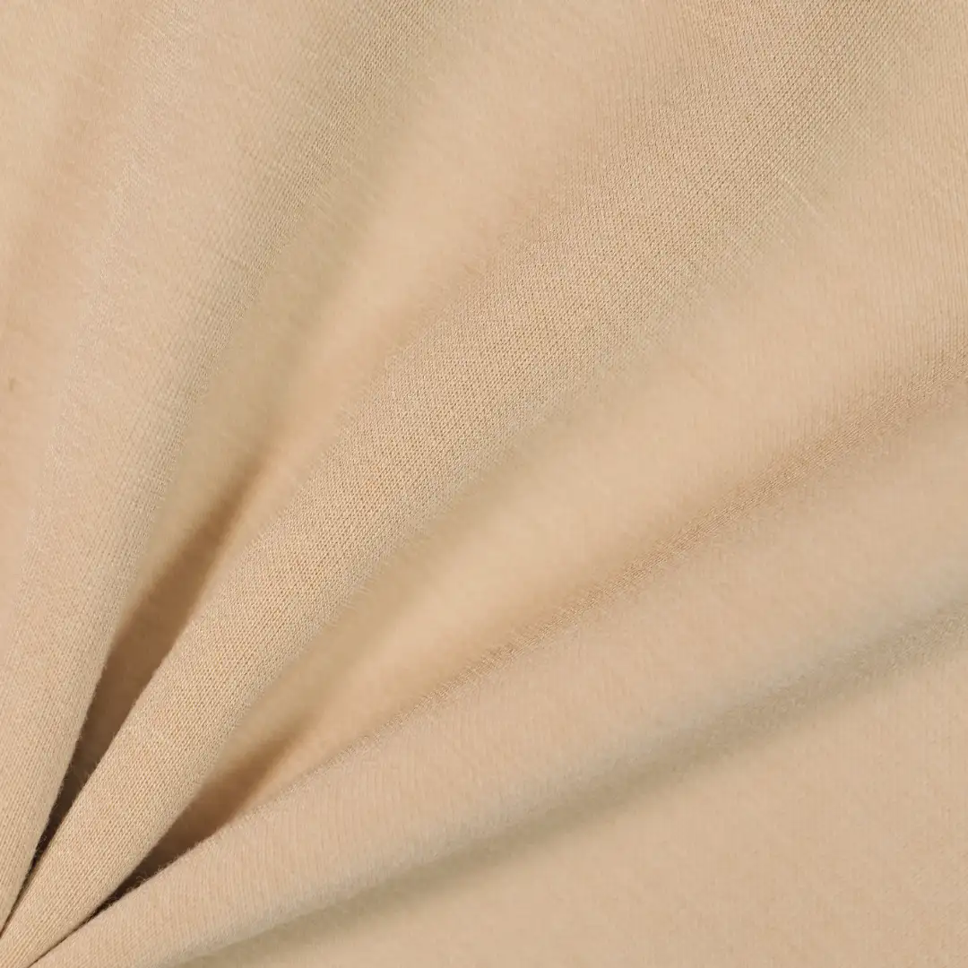 China Fabric for Loungewear Interlock Knit Fabric Rayon Polyester Spandex Khaki color buy from China wholesaler bulk order at wholesale price free worldwide shipping Alibaba