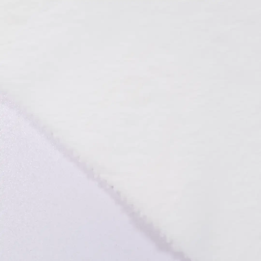 China Fabric for Loungewear Double-side fleece Knit Fabric Polyester white color buy from China wholesaler bulk order at wholesale price free worldwide shipping Alibaba