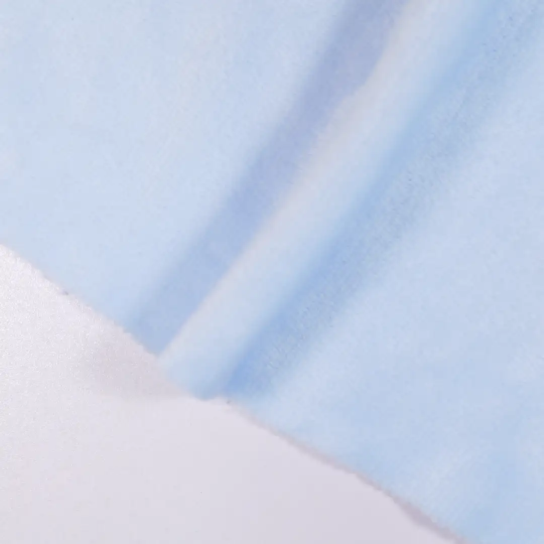 China Fabric for Loungewear Double-side fleece Knit Fabric Polyester blue color buy from China wholesaler bulk order at wholesale price free worldwide shipping Alibaba