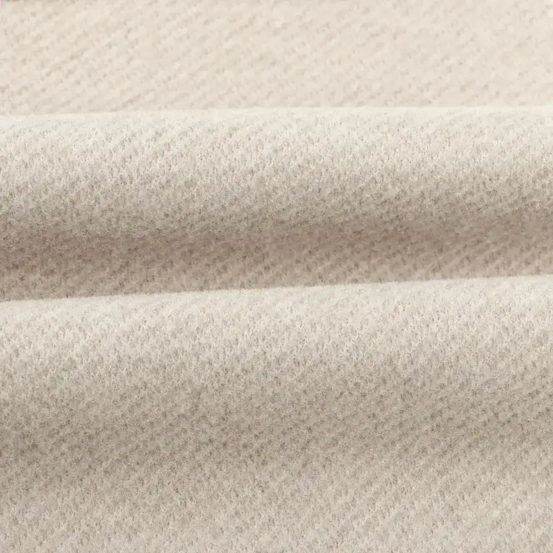 China Fabric for Blazer,Blouse,Overcoat,Waist coat,Wide Leg Trousers Woolen Twill Woolen Polyester Rayon Acrylic Beige color buy from China wholesaler bulk order at wholesale price free worldwide shipping Alibaba