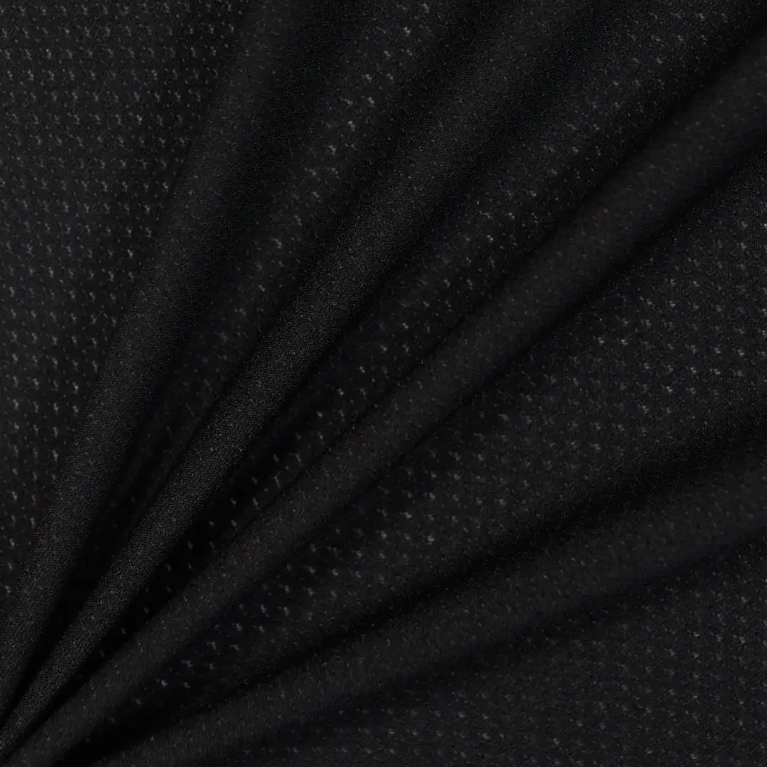 China Fabric for T-Shirt,Polo Shirt Mesh Knit Fabric Nylon Spandex black color buy from China wholesaler bulk order at wholesale price free worldwide shipping Alibaba